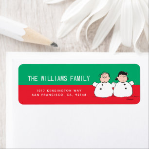 Etiqueta Amendoins Linus & Lucy Snowmen
