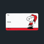 Etiqueta Amendoins | Snoopy Santa Claus Gift<br><div class="desc">Veja esta divertida design de Natal Peanuts com Snoopy.</div>