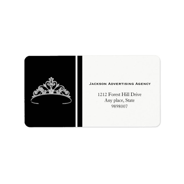 Etiqueta America Silver Tiara Crown Address Labels (Frente)