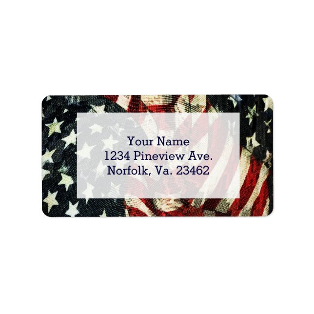 Etiqueta American Flag-Camouflage por Shirley Taylor (Frente)