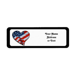 Etiqueta American Flag Heart