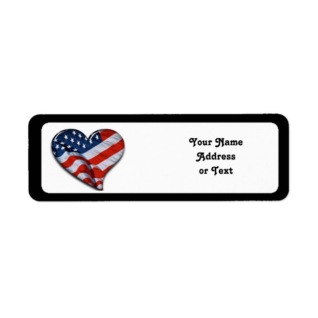Etiqueta American Flag Heart (Frente)
