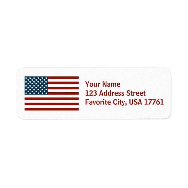 Etiqueta American Flag White Address Labels (Frente)