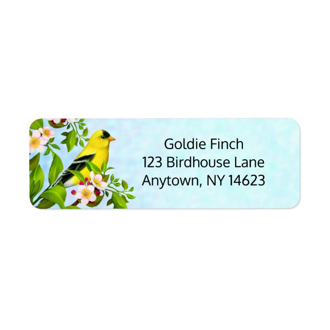 Etiqueta American Goldfinch Bird Address Labels (Frente)