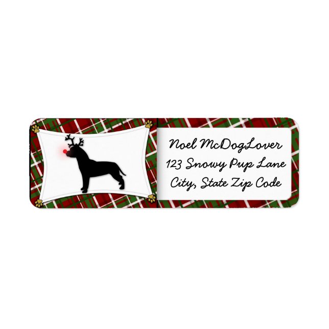 Etiqueta American Pit Bull Terrier Reindeer Natal (Frente)