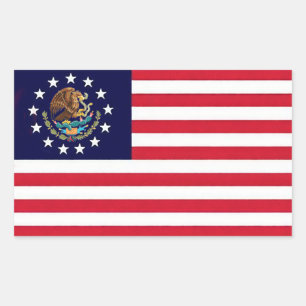 Etiqueta americana da bandeira mexicana