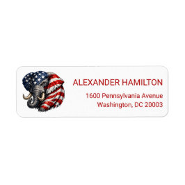 Etiqueta Americana Elephant Flag Return Address