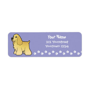 Etiqueta Americano cocker spaniel dos desenhos animados