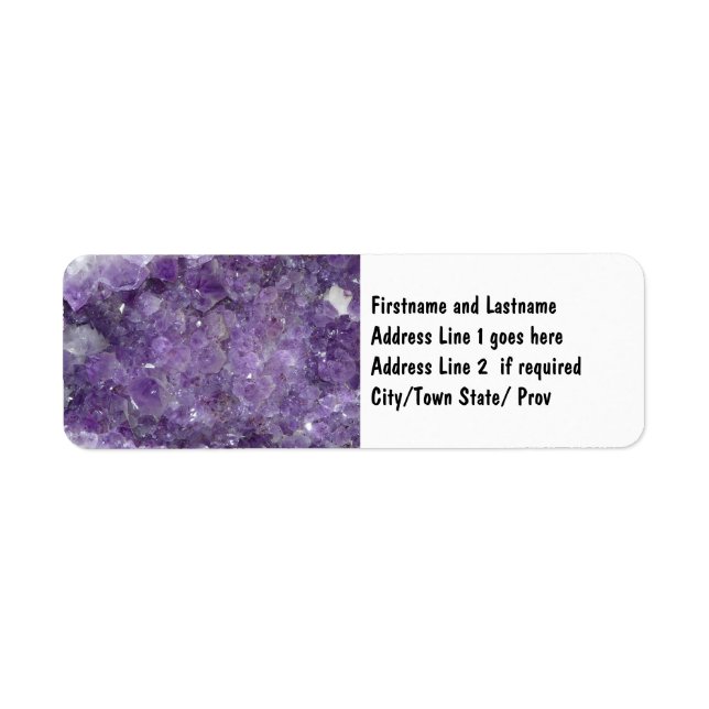 Etiqueta Ametist Geode - Violet Crystal Gemstone (Frente)
