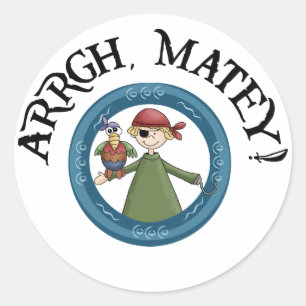 Etiqueta amiga do pirata e do papagaio de Arrgh