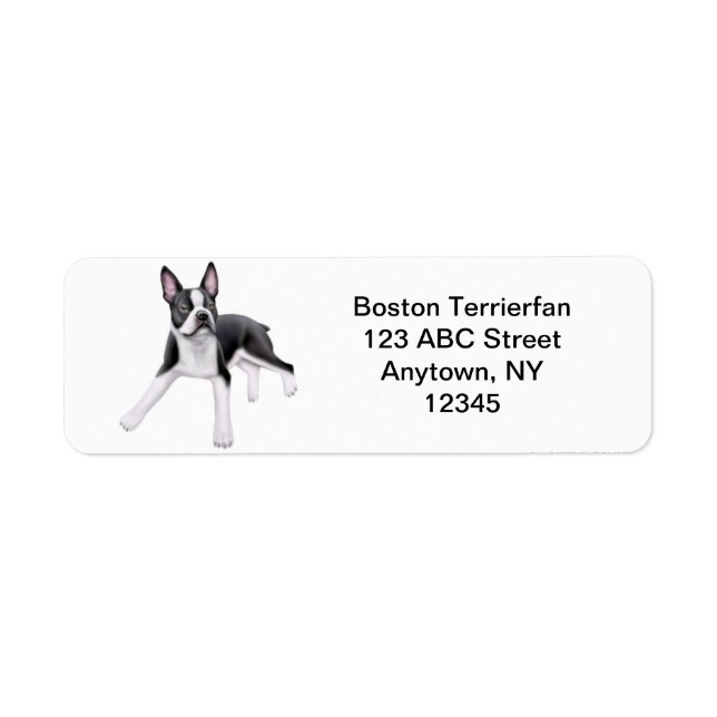 Etiqueta Amigável Boston Terrier personalizável (Frente)