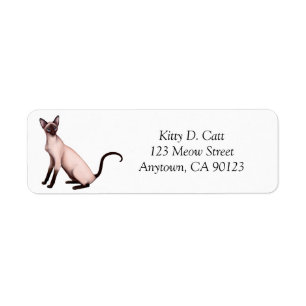 Etiqueta amigável de Avery do gato Siamese
