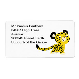Etiqueta amigável do leopardo dos desenhos
