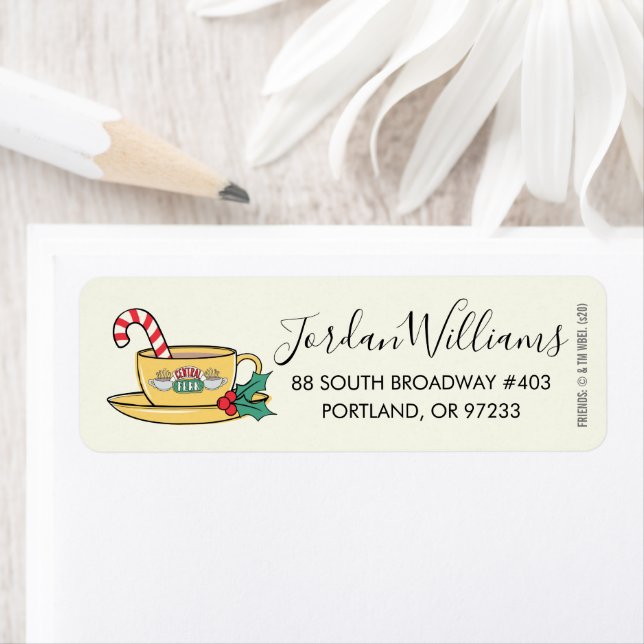 Etiqueta AMIGOS™ | Endereço de Mug de Feriado Central Perk (Insitu)