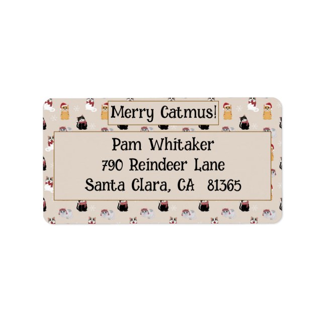 Etiqueta Amo meus gatos (Frente)