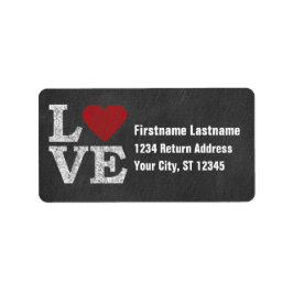 Etiqueta Amor com Coração Vermelho Brilhante - Quadro