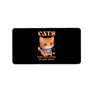 Etiqueta amor de gatinho fofo