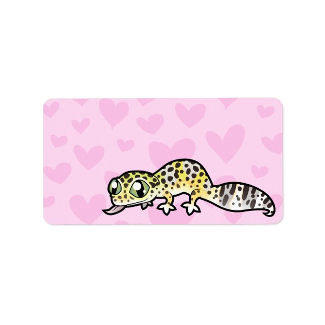 Etiqueta Amor de Lagartixa Leopardo (Frente)
