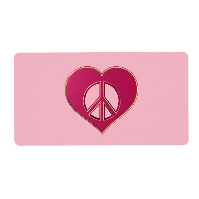 Etiqueta Amor e paz (Frente)