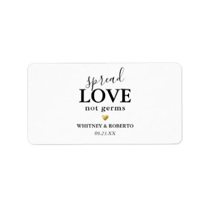 Etiqueta Amor Espalhado Editável Não Germes Sanitizer