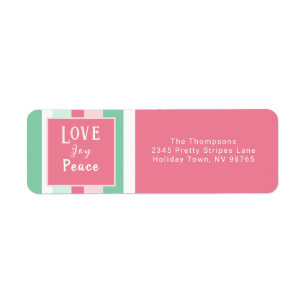 Etiqueta Amor Joy Peace Pink Strips