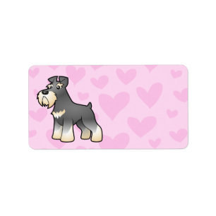 Etiqueta Amor Schnauzer gigante/padrão/diminuto