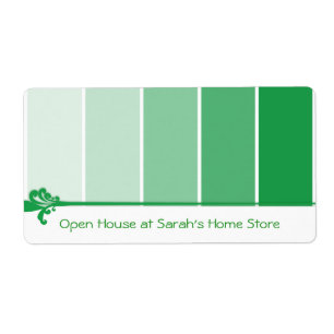 Etiqueta Amostras de tinta verde brilhante