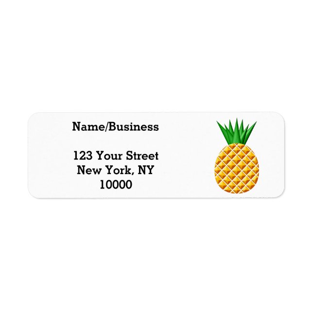 Etiqueta Ananás Desenhando Em Amarelo E Verde (Frente)