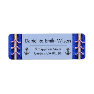 Etiqueta Anchor Royal Blue Abstract Design