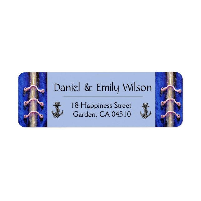 Etiqueta Anchor Royal Blue Abstract Design (Frente)