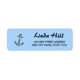 Etiqueta Âncora do navio em azul