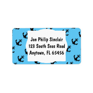 Etiqueta Âncora preta do barco