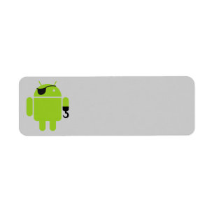 Etiqueta Android Robot Mighight Pirate