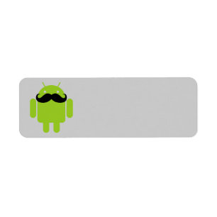 Etiqueta Android Robot Mustache