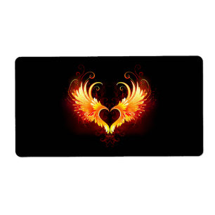 Etiqueta Angel Fire Heart with Wings