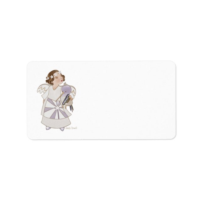 Etiqueta Angel Girl and Humming Bird Address Labels (Frente)