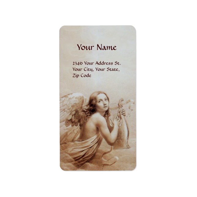 ETIQUETA ANGEL JOGANDO LYRA SOBRE AS NUVENS (Frente)