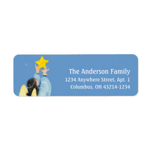Etiqueta Angel Reaching for Star 1b Return Address Labels