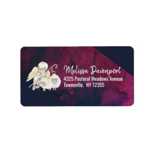 Etiqueta Angel Shepherd com Lambs Pastoral