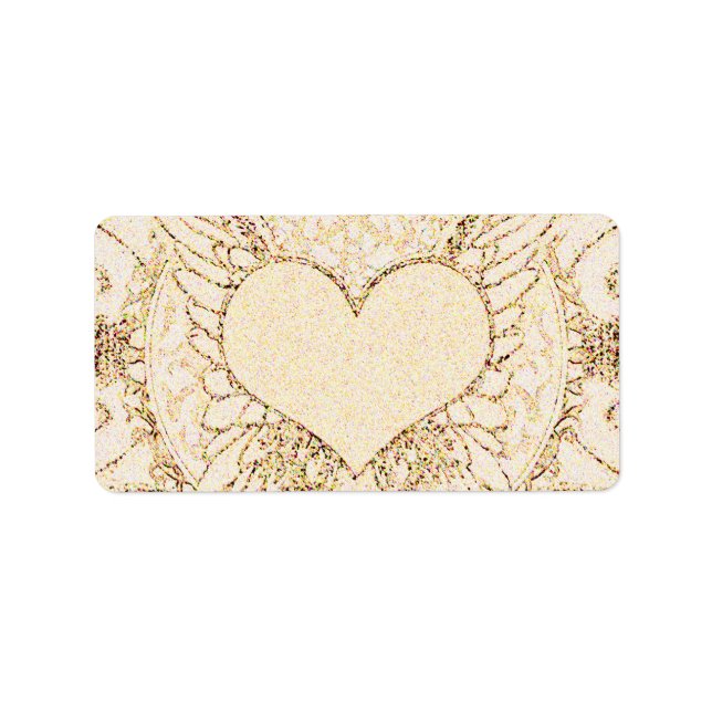 Etiqueta Angel Wings e Heart (Frente)