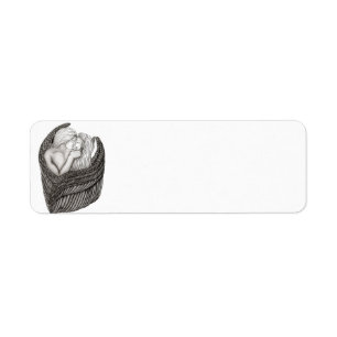 Etiqueta Angels Kissing, Design preto e branco