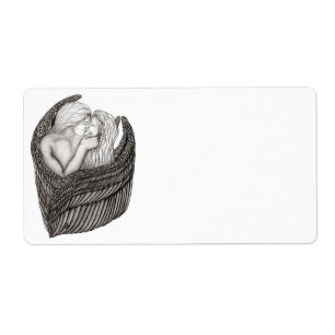 Etiqueta Angels Kissing, Design preto e branco