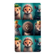 Animais selvagens bonitos vestindo coroas de prese