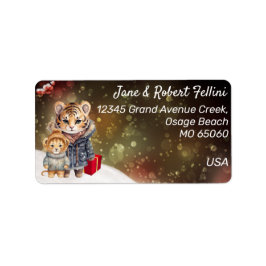 Etiqueta Animais selvagens Dama de sonho de inverno costume