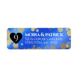 Etiqueta Aniversário Casado do Elegante Nove Lapis Lazuli