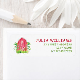 Etiqueta Aniversário da Casa da Fazenda Vermelha