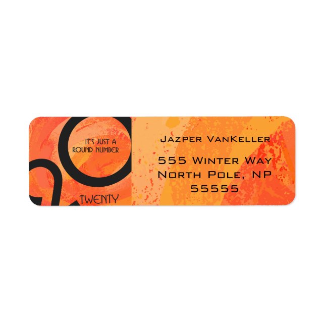 Etiqueta Aniversário da Década de Laranja (Frente)