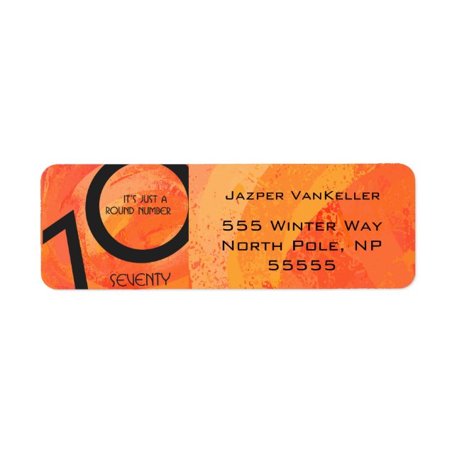 Etiqueta Aniversário da Década Orange 70 (Frente)