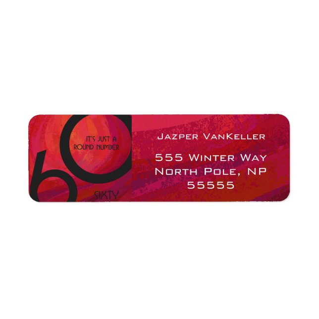 Etiqueta Aniversário da Década Vermelha 60 (Frente)