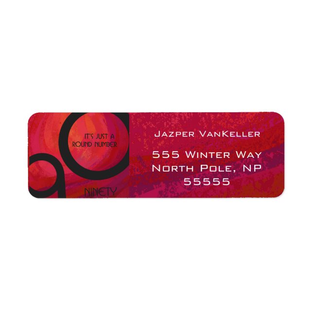 Etiqueta Aniversário da Década Vermelha 90 (Frente)